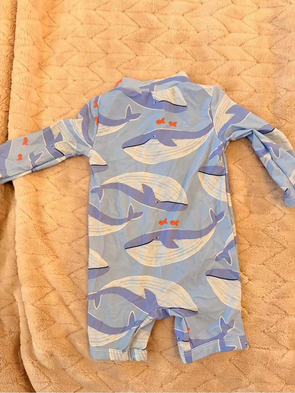 Carters Baby Shark-Print Zip Front Swimsuit - Light Blue
